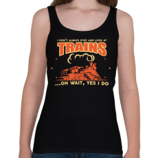 PRINTFASHION Stop and look at trains - Női atléta - Fekete