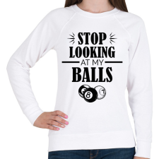 PRINTFASHION Stop looking - Női pulóver - Fehér női pulóver, kardigán