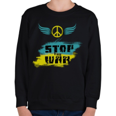PRINTFASHION stop the war - Gyerek pulóver - Fekete