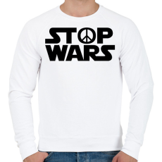 PRINTFASHION STOP WARS - Férfi pulóver - Fehér