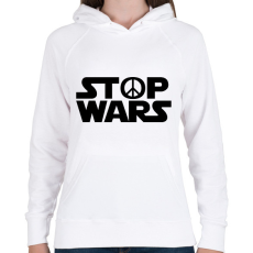 PRINTFASHION STOP WARS - Női kapucnis pulóver - Fehér