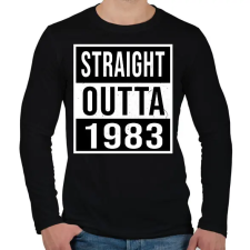 PRINTFASHION Straight Outta 1983 - Férfi hosszú ujjú póló - Fekete férfi póló