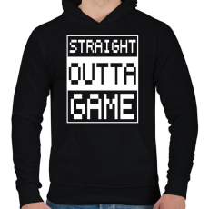 PRINTFASHION Straight outta Game - Férfi kapucnis pulóver - Fekete