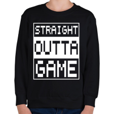 PRINTFASHION Straight outta Game - Gyerek pulóver - Fekete gyerek pulóver, kardigán