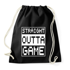 PRINTFASHION Straight outta Game - Sportzsák, Tornazsák - Fekete tornazsák