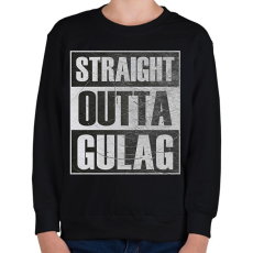 PRINTFASHION Straight Outta Gulag - Gyerek pulóver - Fekete