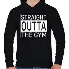 PRINTFASHION Straight Outta Gym - Férfi kapucnis pulóver - Fekete férfi pulóver, kardigán