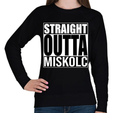 PRINTFASHION Straight Outta Miskolc - Női pulóver - Fekete