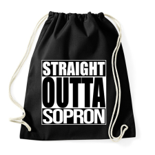 PRINTFASHION Straight Outta Sopron - Sportzsák, Tornazsák - Fekete tornazsák