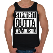 PRINTFASHION STRAIGHT OUTTA VÁROSOD - Férfi atléta - Fekete atléta, trikó