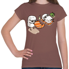 PRINTFASHION Strand sushi - Női póló - Mogyoróbarna női póló