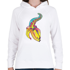 PRINTFASHION Strange banana - Női kapucnis pulóver - Fehér női pulóver, kardigán