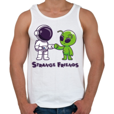 PRINTFASHION Strange Friends - Férfi atléta - Fehér atléta, trikó
