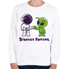 PRINTFASHION Strange Friends - Gyerek pulóver - Fehér gyerek pulóver, kardigán