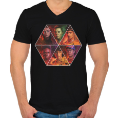 PRINTFASHION Stranger Things - Characters - Férfi V-nyakú póló - Fekete