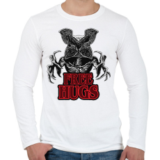 PRINTFASHION Stranger Things - Demogorgon Free Hugs - Férfi hosszú ujjú póló - Fehér