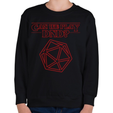 PRINTFASHION Stranger Things DnD - Gyerek pulóver - Fekete