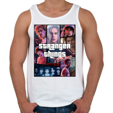 PRINTFASHION Stranger Things - Férfi atléta - Fehér atléta, trikó