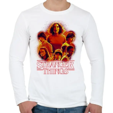 PRINTFASHION Stranger Things - Férfi hosszú ujjú póló - Fehér