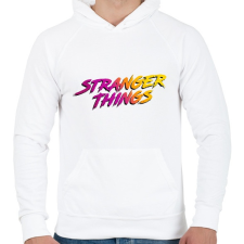 PRINTFASHION Stranger Things  - Férfi kapucnis pulóver - Fehér férfi pulóver, kardigán