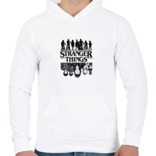 PRINTFASHION Stranger things - Férfi kapucnis pulóver - Fehér férfi pulóver, kardigán
