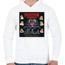 PRINTFASHION Stranger Things - Férfi kapucnis pulóver - Fehér férfi pulóver, kardigán