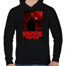 PRINTFASHION stranger things - Férfi kapucnis pulóver - Fekete