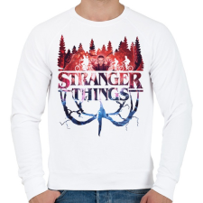 PRINTFASHION Stranger Things - Férfi pulóver - Fehér férfi pulóver, kardigán