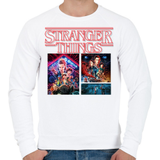 PRINTFASHION Stranger things - Férfi pulóver - Fehér