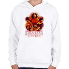 PRINTFASHION Stranger Things - Gyerek kapucnis pulóver - Fehér