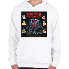 PRINTFASHION Stranger Things - Gyerek kapucnis pulóver - Fehér gyerek pulóver, kardigán