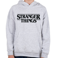 PRINTFASHION stranger things - Gyerek kapucnis pulóver - Sport szürke gyerek pulóver, kardigán