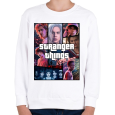 PRINTFASHION Stranger Things - Gyerek pulóver - Fehér