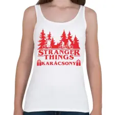 PRINTFASHION Stranger Things karácsony - Női atléta - Fehér női trikó