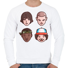 PRINTFASHION Stranger Things Karakterek - Férfi pulóver - Fehér férfi pulóver, kardigán