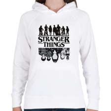 PRINTFASHION Stranger things - Női kapucnis pulóver - Fehér női pulóver, kardigán