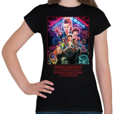PRINTFASHION Stranger Things - Női póló - Fekete női póló