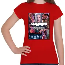 PRINTFASHION Stranger Things - Női póló - Piros női póló