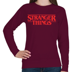 PRINTFASHION Stranger Things - Női pulóver - Bordó