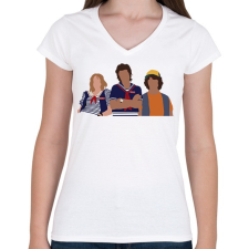 PRINTFASHION Stranger Things - Női V-nyakú póló - Fehér női póló