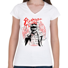 PRINTFASHION Stranger Things - Női V-nyakú póló - Fehér női póló