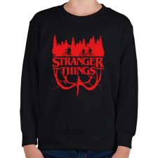 PRINTFASHION Stranger Things piros - Gyerek pulóver - Fekete gyerek pulóver, kardigán