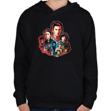 PRINTFASHION Stranger Things - season 4 - Gyerek kapucnis pulóver - Fekete gyerek pulóver, kardigán