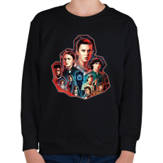 PRINTFASHION Stranger Things - season 4 - Gyerek pulóver - Fekete
