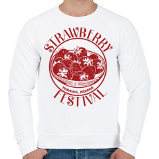 PRINTFASHION Stranger Things STRAWBERRY FESTIVAL - Férfi pulóver - Fehér