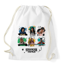 PRINTFASHION Stranger Things szereplők - Sportzsák, Tornazsák - Fehér tornazsák