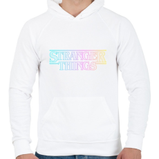 PRINTFASHION Stranger Things szivárvány - Férfi kapucnis pulóver - Fehér