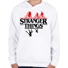 PRINTFASHION stranger things upside down 2 - Gyerek kapucnis pulóver - Fehér gyerek pulóver, kardigán