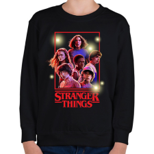 PRINTFASHION #strangerthings - Gyerek pulóver - Fekete gyerek pulóver, kardigán