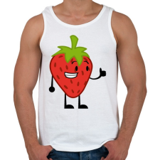 PRINTFASHION Strawberry - Férfi atléta - Fehér atléta, trikó